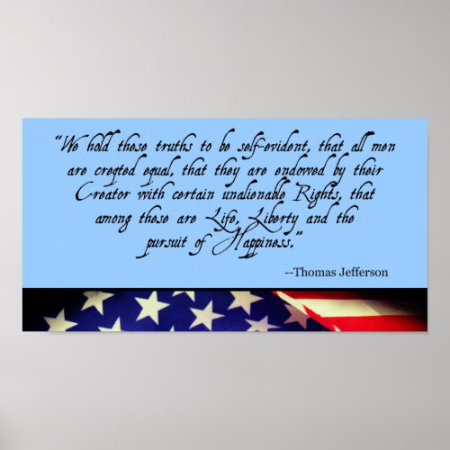 Declaration of Independence USA Flag Motif Poster
