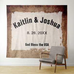Declaration of Independence 📜 Vintage Wedding Tapestry