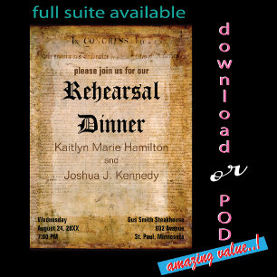 Declaration of Independence 📜 Wedding Rehearsal Invitation