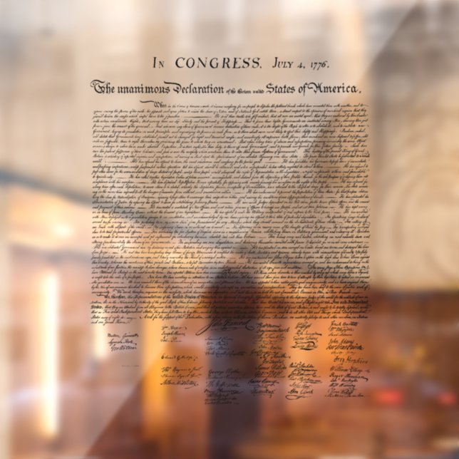 Declaration of Independence Window Cling (Sheet 2)