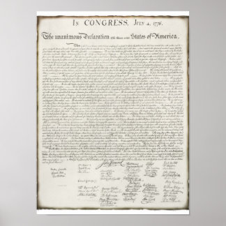 Declaration of Independence with Signatures Poster