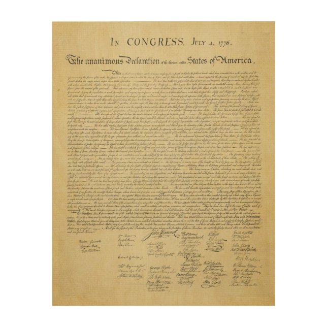 Declaration of Independence Wood Wall Decor (Front)