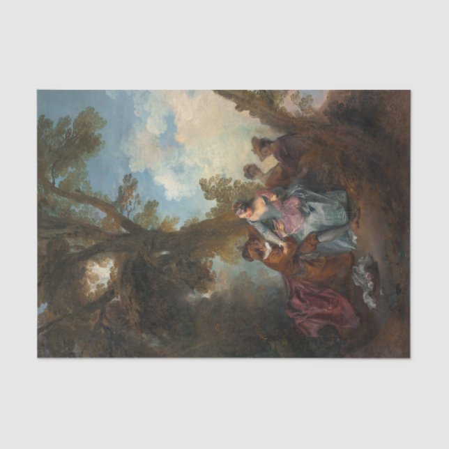 Declaration of Love by Nicolas Lancret Tissue Paper (Front)