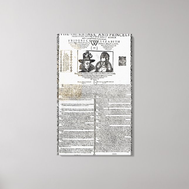 Declaration of the marriage of Frederick V Canvas Print (Front)