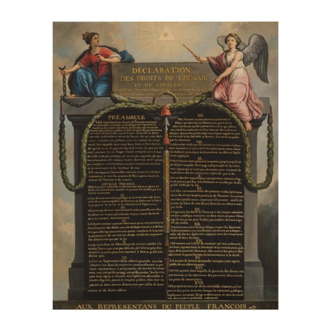 Declaration of the Rights of Man and Citizen 2 Wood Wall Art (Front)