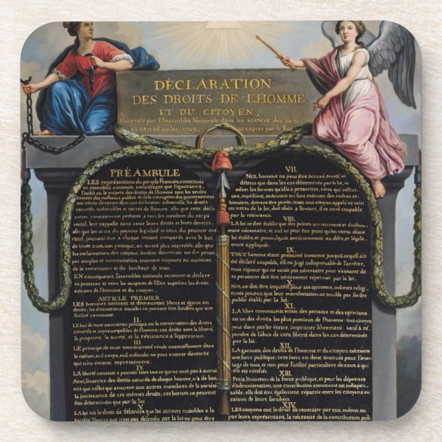 Declaration of the Rights of Man and Citizen Beverage Coaster (Front)