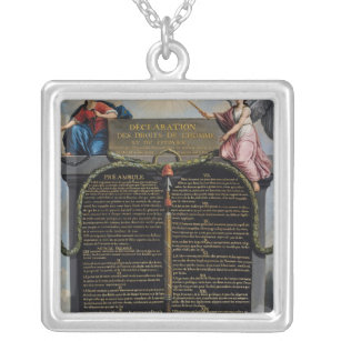Declaration of the Rights of Man and Citizen Silver Plated Necklace