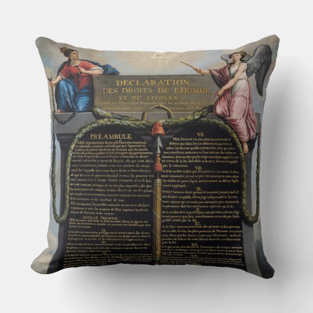 Declaration of the Rights of Man and Citizen Throw Pillow (Front)