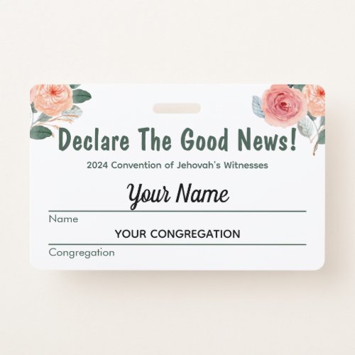 Declare the Good News 2024 Convention  JW Badge