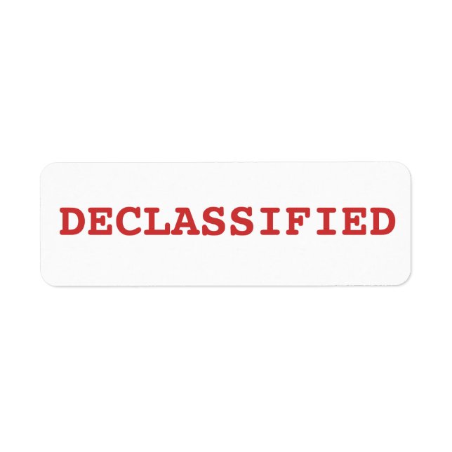declassified label (Front)