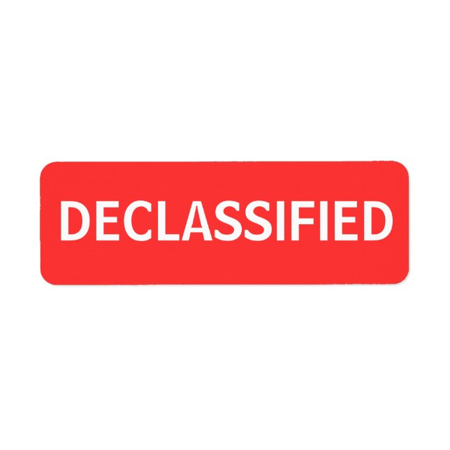 declassified label (Front)
