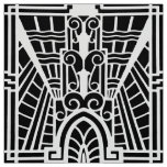 Deco Architectural Pattern, Black and White Fabric
