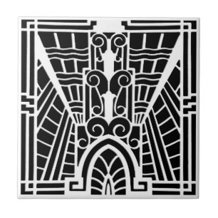 Deco Architectural Pattern, Black and White Tile