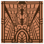 Deco Architectural Pattern, Copper and Brown Fabric