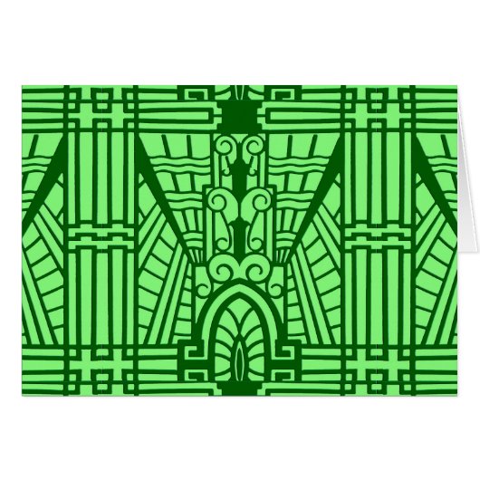 Deco Architectural Pattern, Light Jade Green Cards (Front Horizontal)