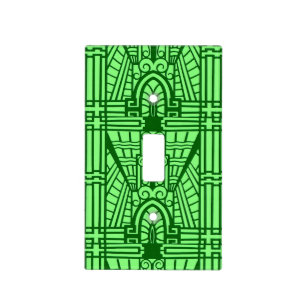Deco Architectural Pattern, Light Jade Green Switch Cover