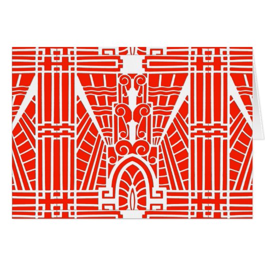 Deco Architectural Pattern, Mandarin Orange Cards (Front Horizontal)