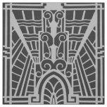 Deco Architectural Pattern, Silver Gray / Grey Fabric