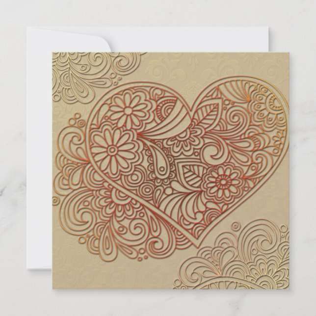Deco Art Cream Heart Wedding Invitation (Front)