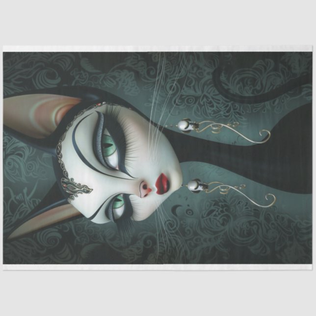 Deco Art Glamourous Cat Decoupage  Tissue Paper (Front)