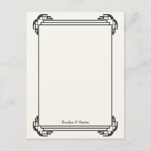 Deco black frame wedding custom thank you note card