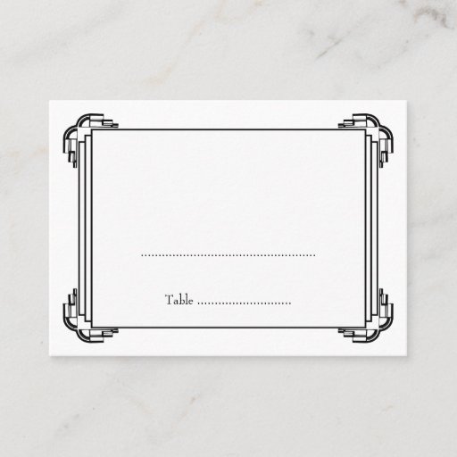 Customizable Deco black frame wedding guest escort place card business card templates