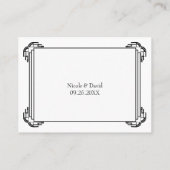 Deco black frame wedding guest escort place card (Back)