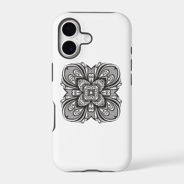 Deco Black Square Inspired Iphone Case (Back)