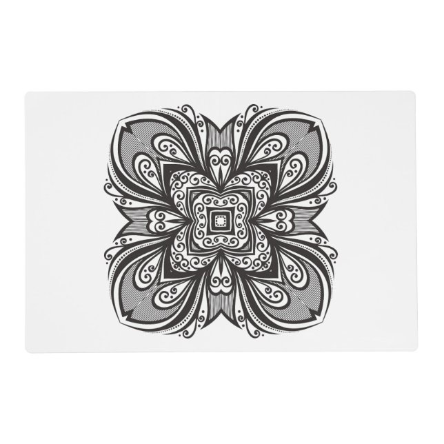 Deco Black Square Inspired Placemat (Front)