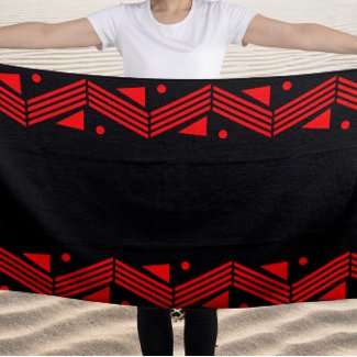 Deco  border in red & black