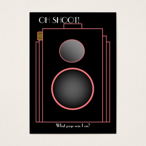 Deco Camera Bookmark (Parisian) Business Card Template