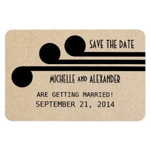 Deco Chic Save the Date Magnet, Ebony Magnet