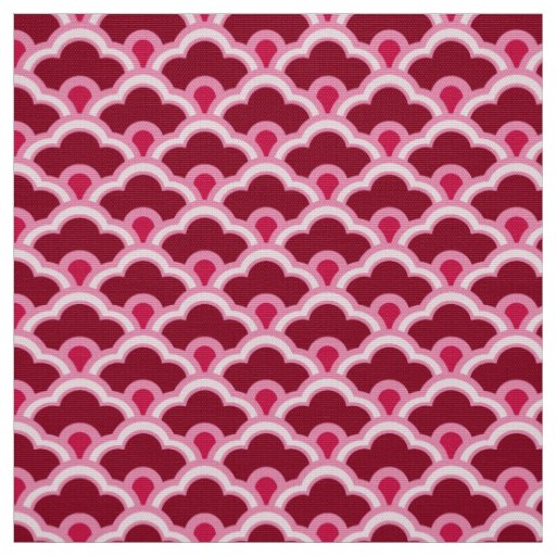Deco Chinese Scallops, Burgundy Wine and Pink Fabric