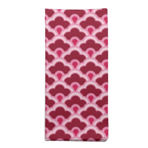 Deco Chinese Scallops Burgundy Wine and Pink Napkin