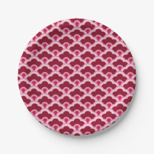 Deco Chinese Scallops, Burgundy Wine and Pink Paper Plates