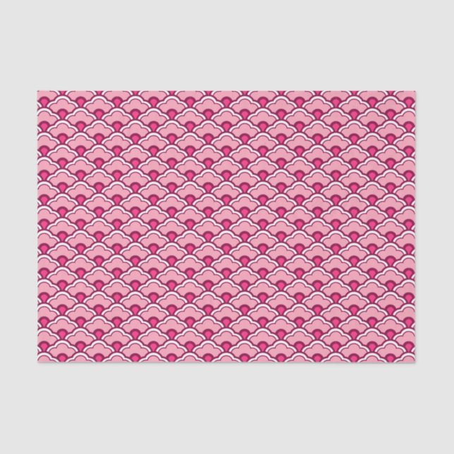 Deco Chinese Scallops, Fuchsia and Light Pink Tissue Paper (Front)