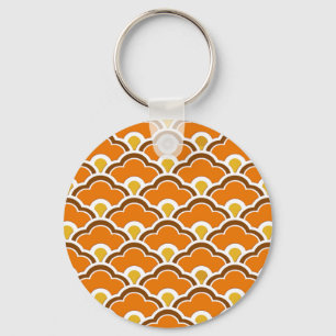 Deco Chinese Scallops, Mandarin Orange Keychain