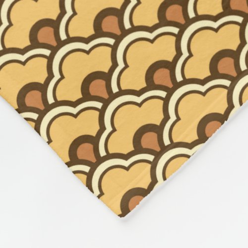 Deco Chinese Scallops Mustard Gold and Brown Fleece Blanket