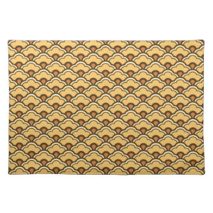 Deco Chinese Scallops, Mustard Gold and Brown Placemat
