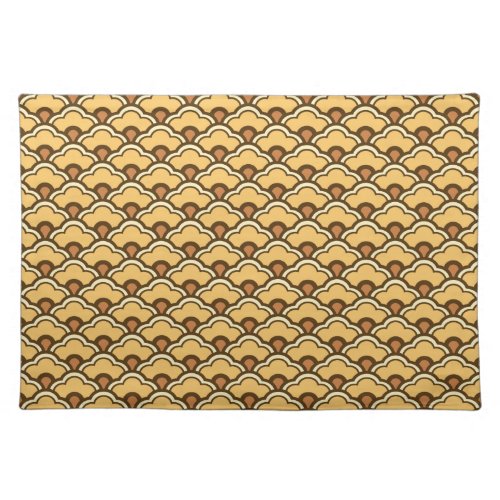 Deco Chinese Scallops Mustard Gold and Brown Placemat
