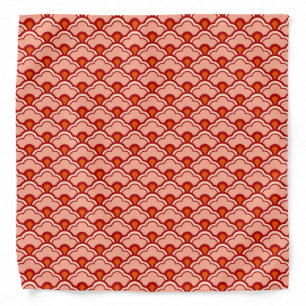 Deco Chinese Scallops, Peach, Rust and Cream Bandana