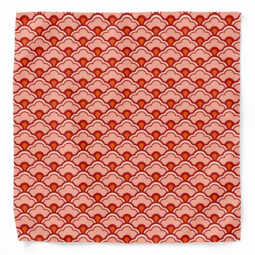 Deco Chinese Scallops Peach Rust and Cream Bandana