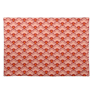 Deco Chinese Scallops, Peach, Rust and Cream Cloth Placemat