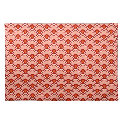 Deco Chinese Scallops Peach Rust and Cream Cloth Placemat