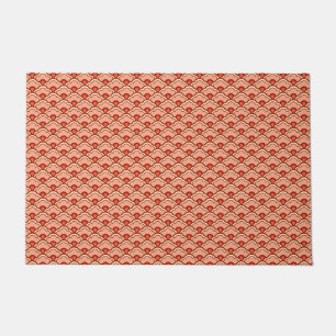 Deco Chinese Scallops, Peach, Rust and Cream Doormat