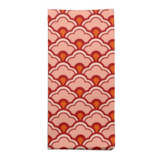 Deco Chinese Scallops Peach Rust and Cream Napkin