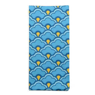Deco Chinese Scallops, Turquoise and Aqua Napkin