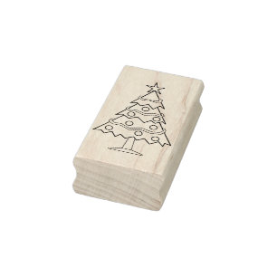 deco christmas tree art stamp