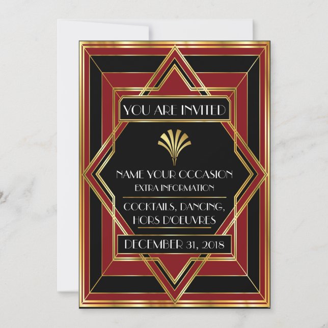 Deco Contemporary Gala Event Invitation (Front)