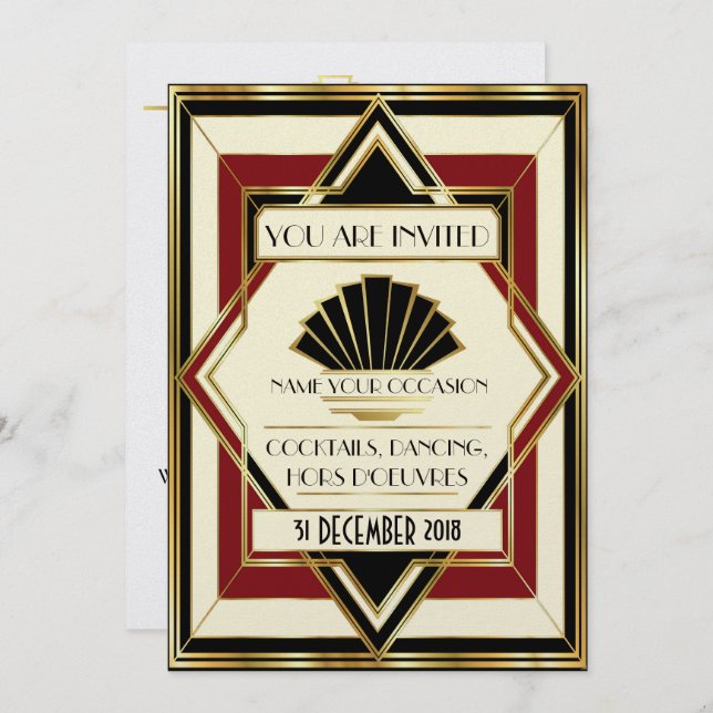 Deco Contemporary Gala Event Invitation (Front/Back)